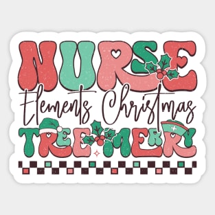 Nurse elements christmas tree merry Sticker